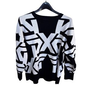 PXG Women's Bold Logo Black Sweater Golf Knit Cotton/Cashmere Blend Sz M